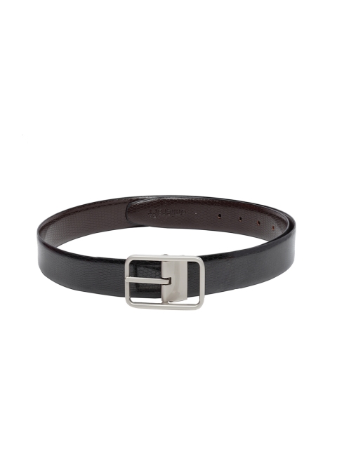 

amicraft Men Black & Coffee Brown Snakeskin Textured Reversible Belt