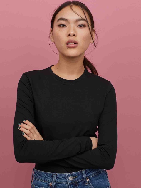 

H&M Women Black Long-sleeved top