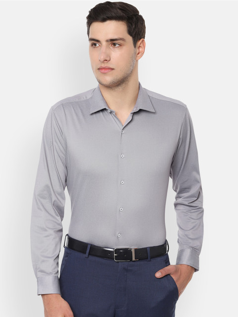 

Van Heusen Men Grey Slim Fit Solid Formal Shirt