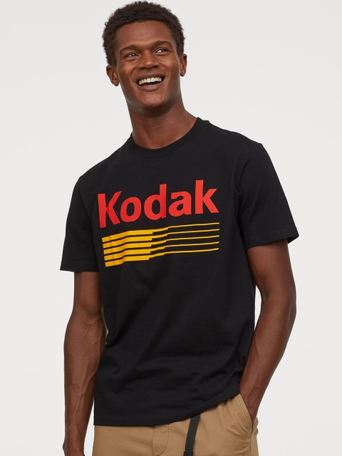 

H&M Men Black & Yellow Printed T-shirt