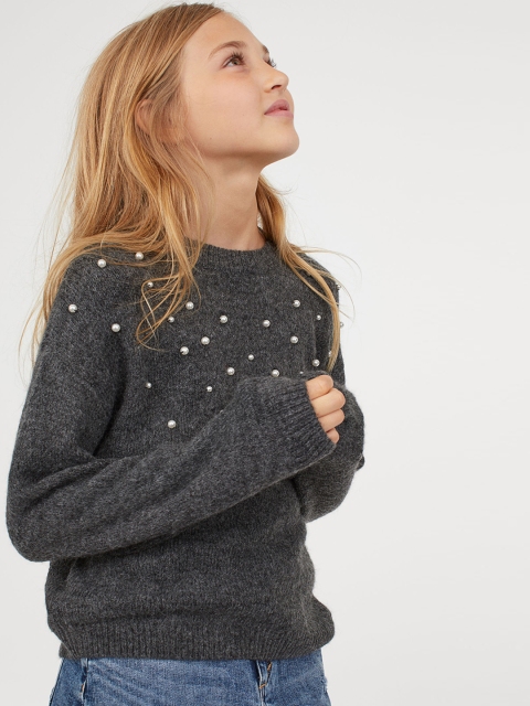 

H&M Girls Grey Knitted Jumper