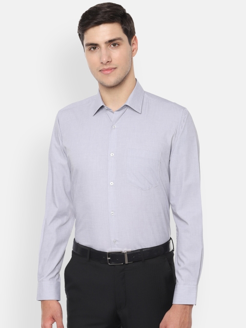 Van Heusen Men Grey Regular Fit Solid Formal Shirt