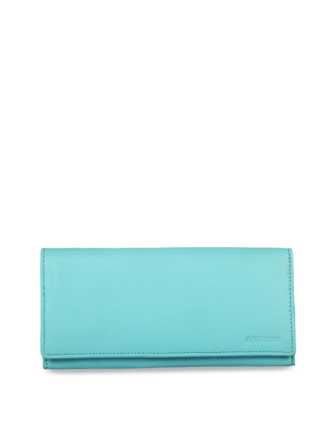 

Aditi Wasan Women Turquoise Blue Solid Leather Two Fold Wallet