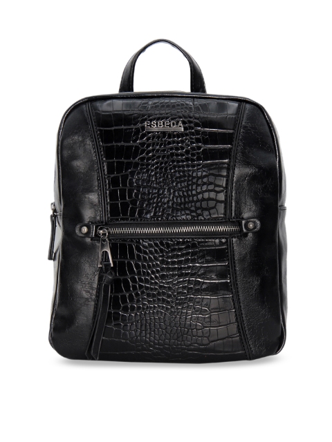 

ESBEDA Women Black Textured Backpack