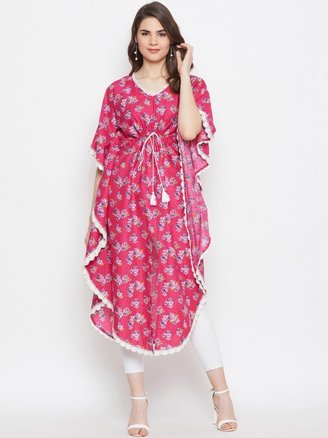 

The Kaftan Company Women Magenta & Pink Floral Print Kaftan Kurta