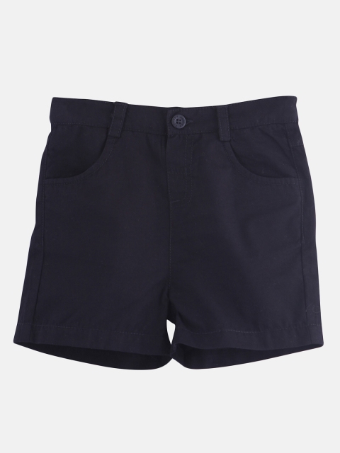 

Beebay Boys Navy Blue Solid Regular Fit Regular Shorts