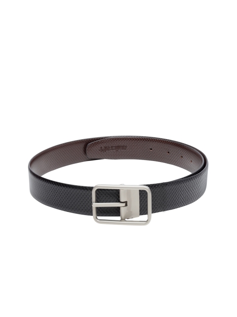 

amicraft Men Black & Coffee Brown Textured Leather Reversible Belt