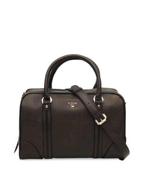 

Da Milano Brown Textured Handheld Leather Bag