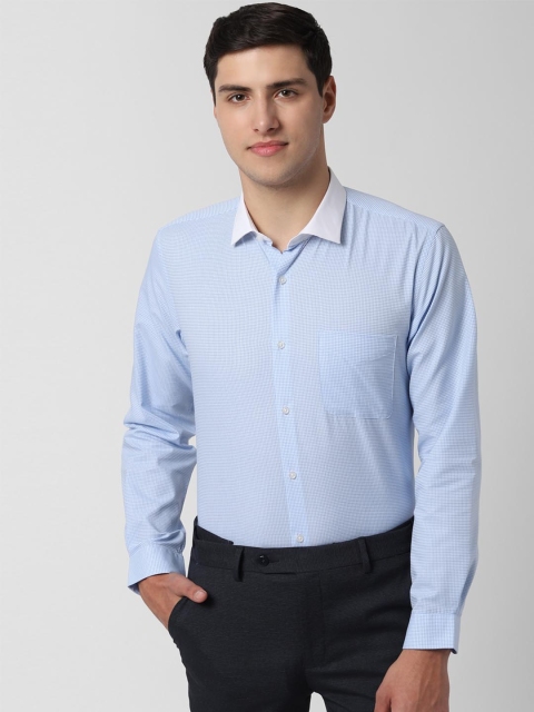 

Peter England Men Blue Slim Fit Checked Formal Shirt