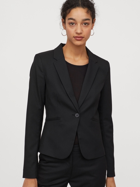 

H&M Black Solid Women Fitted Jacket