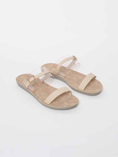 Ginger by Lifestyle Women Beige Solid Open Toe Flats