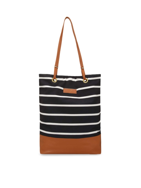 

KLEIO Black & White Striped Shoulder Bag