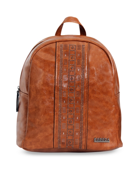 

ESBEDA Women Tan Laser Cut & Embellished Backpack