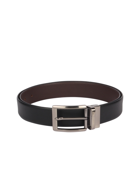 

CHRISTOPOLO Men Black & Brown Solid Reversible Leather Belt