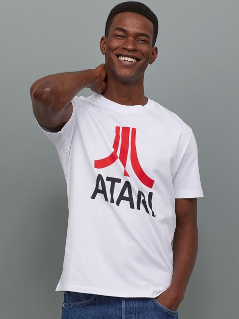 

H&M Men White & Red Printed T-shirt