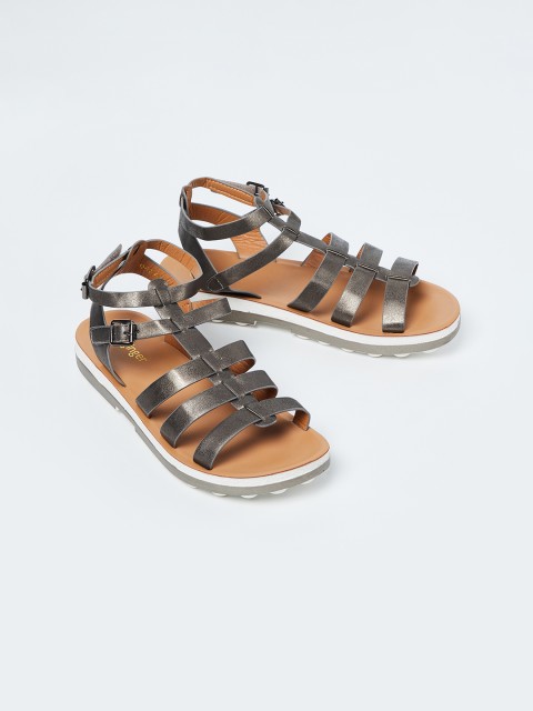 

Ginger by Lifestyle Women Charcoal Grey Solid Gladiators