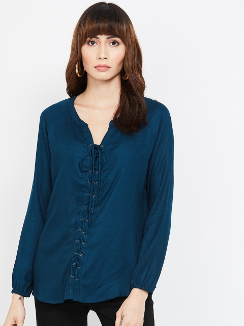 

Bossini Women Blue Solid A-Line Top
