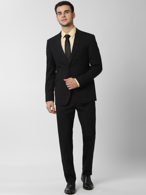 

Peter England Men Black Checked Slim-Fit Single-Breasted Formal Suit