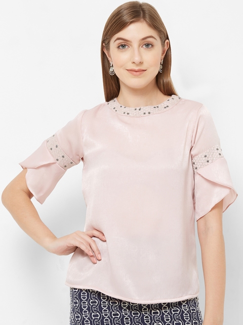 

Soie Women Pink Embellished Top