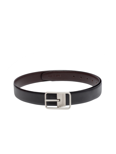 

amicraft Men Black & Coffee Brown Textured Reversible Belt