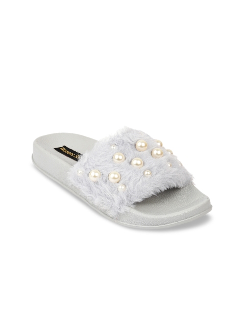 

WOMENS BERRY Women Grey Embellished Open Toe Flats