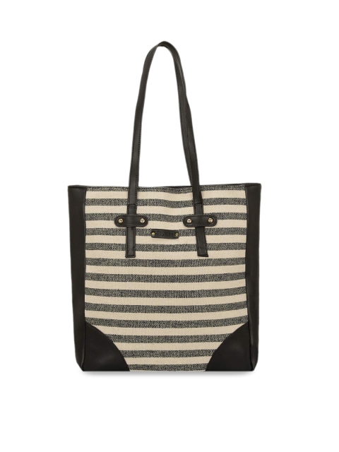 

KLEIO Black & Beige Striped Shoulder Bag