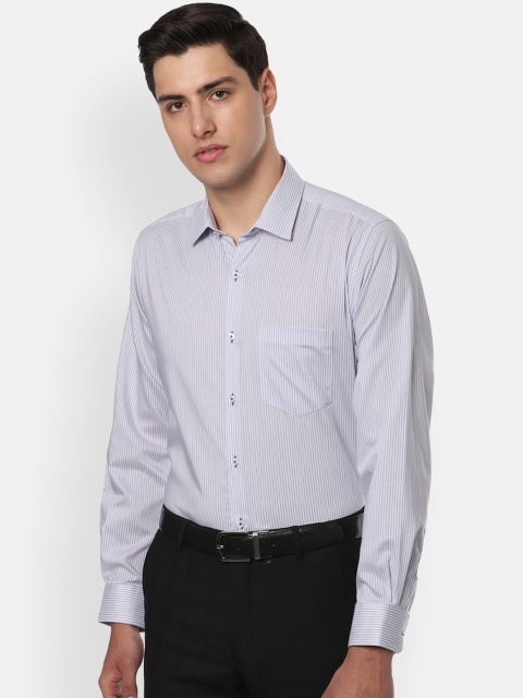 Van Heusen Men Blue Regular Fit Striped Formal Shirt