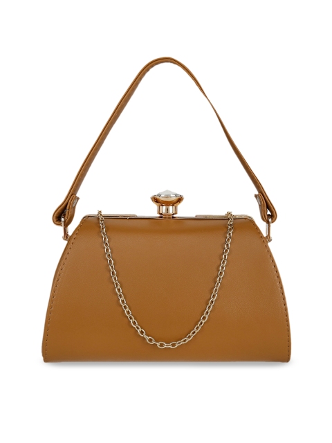 

KLEIO Tan Solid Handheld Bag