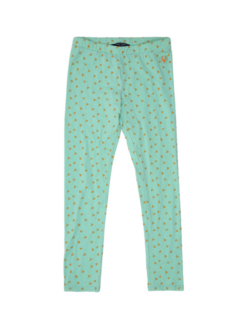 

Allen Solly Junior Girls Green Printed Ankle-Length Leggings