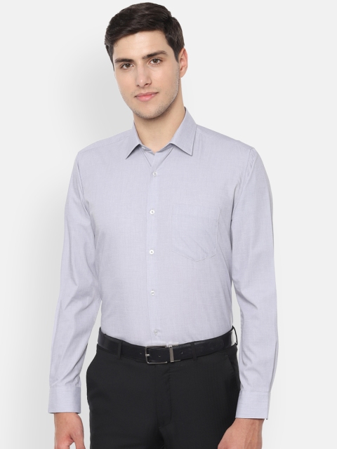 

Van Heusen Men Grey & Navy Blue Regular Fit Solid Formal Shirt