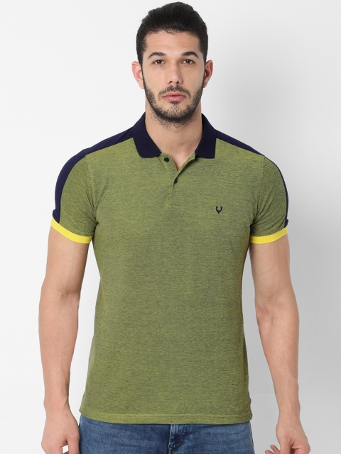 

Allen Solly Men Olive Green Solid Polo Collar T-shirt