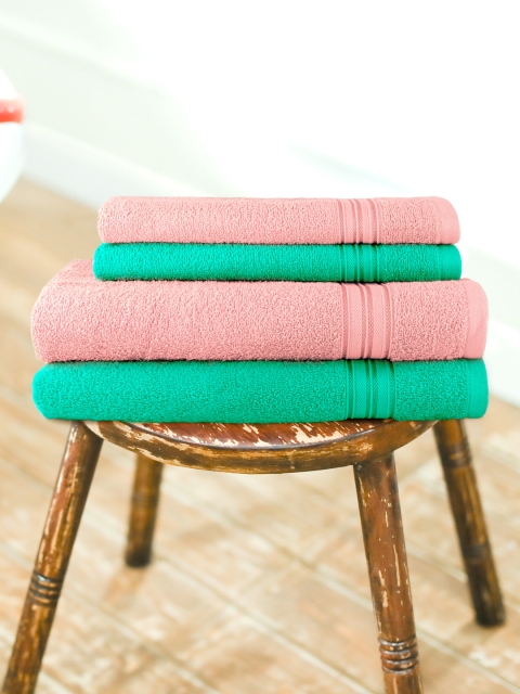 

swiss republic Unisex Set of 4 Solid Essential Plus 480 GSM Towels, Green