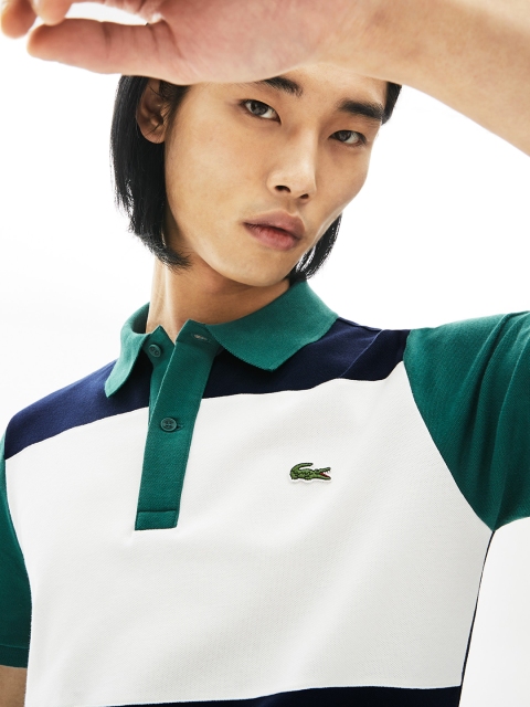 

Lacoste Men White Stretch Colourblock Polo Shirt