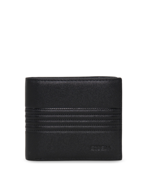 

ESBEDA Men Black Self Striped Two Fold Wallet