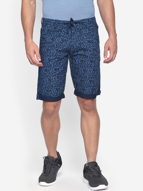 

beevee Men Blue Printed Regular Fit Regular Shorts