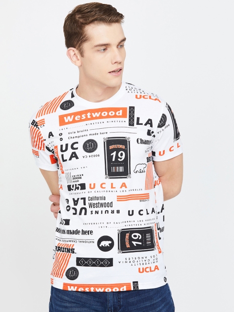 

UCLA Men White & Black Printed Round Neck T-shirt