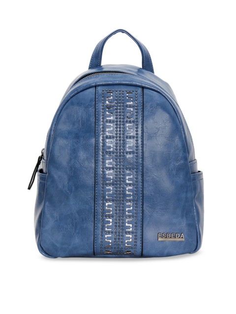 

ESBEDA Women Blue Laser Cut & Embellished Backpack