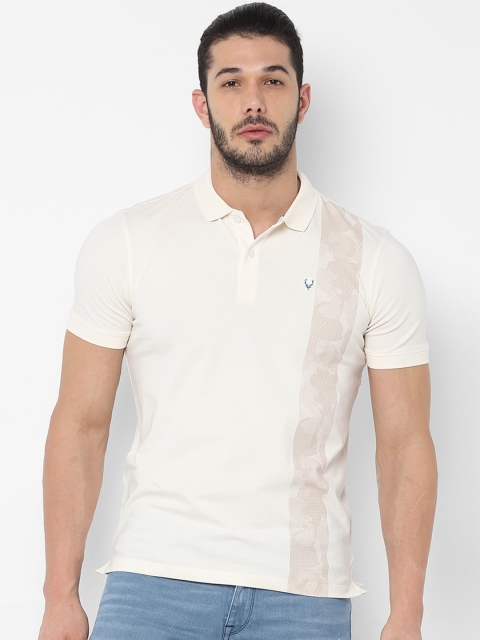 

Allen Solly Sport Men Cream-Coloured Printed Polo Collar T-shirt