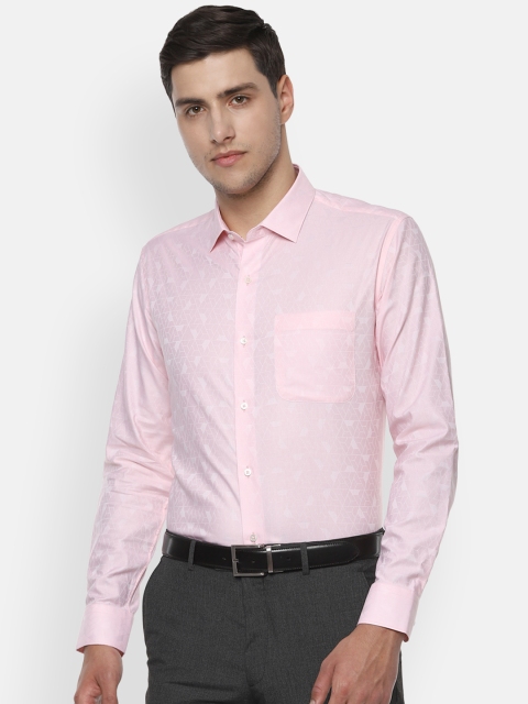 

Van Heusen Men Pink Slim Fit Printed Formal Shirt