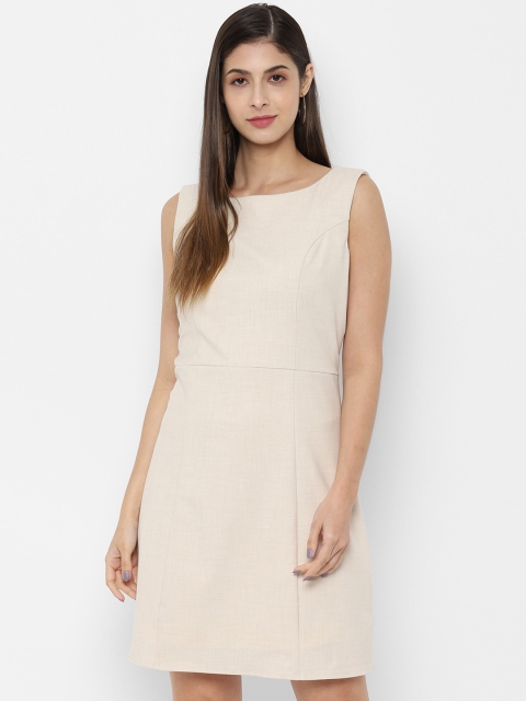 

Allen Solly Woman Women Cream-Coloured Solid Fit and Flare Dress