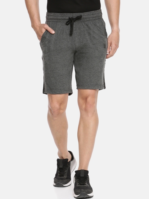 

F A S O Men Charcoal Grey Solid Regular Fit Shorts