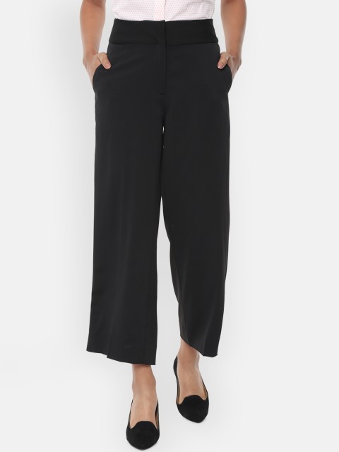 

Van Heusen Woman Black Regular Fit Solid Culottes