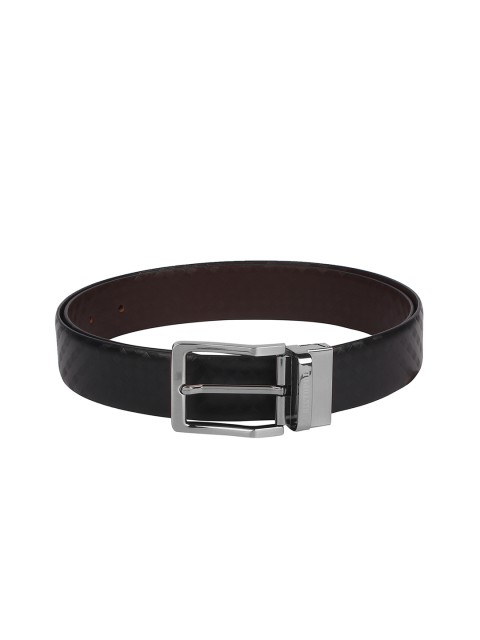 

CHRISTOPOLO Men Black & Brown Solid Reversible Leather Belt