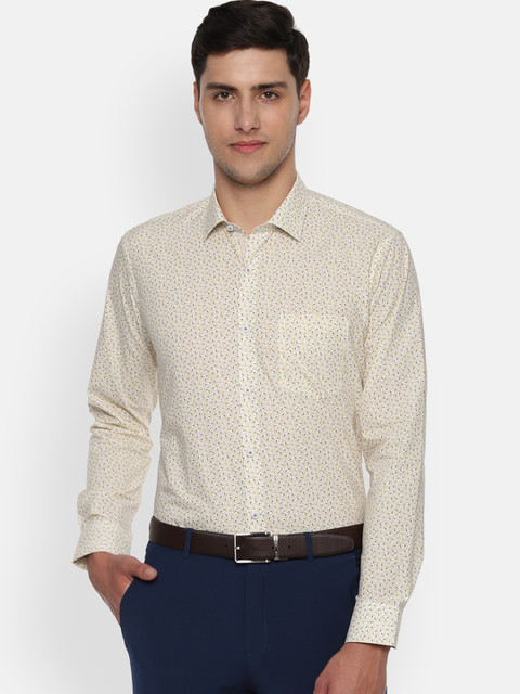 

Van Heusen Men Beige Slim Fit Printed Formal Shirt