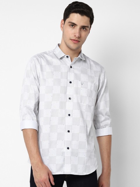

Allen Solly Men White & Grey Slim Fit Checked Casual Shirt