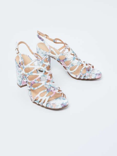 

Ginger by Lifestyle Women White & Blue Printed Gladiators