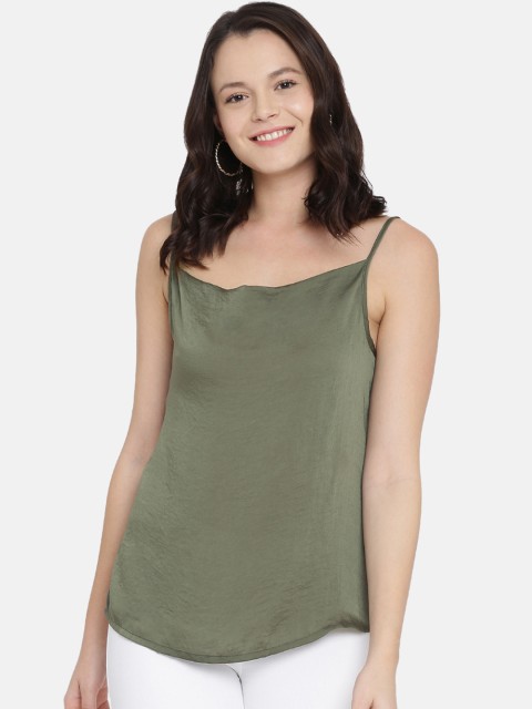 

ISU Women Olive Green Solid Top