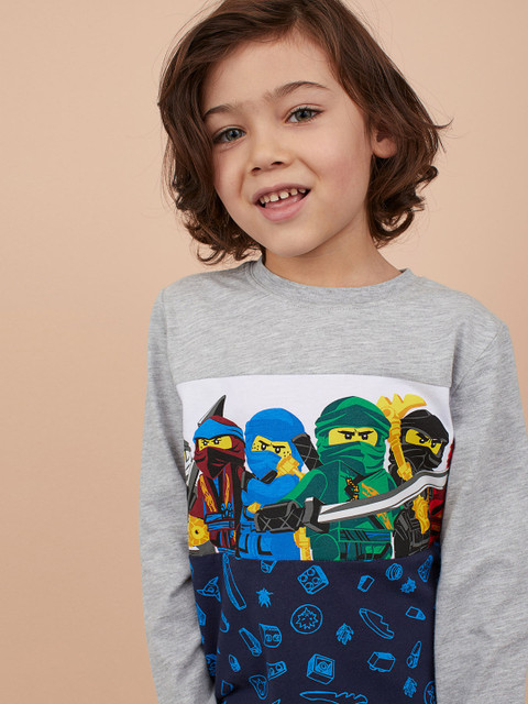 

H&M Boys Grey Printed Jersey Top