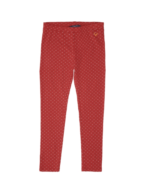 

Allen Solly Junior Girls Red Printed Ankle-Length Leggings