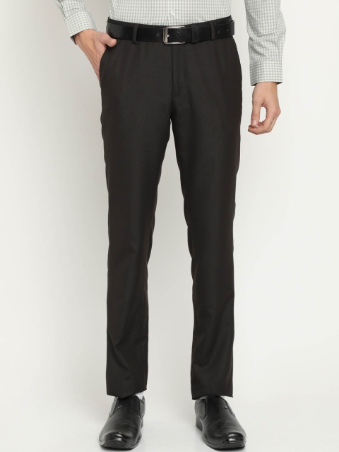 

Crocodile Men Brown Slim Fit Solid Formal Trousers